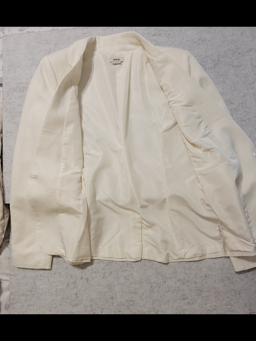 Jason Wu The Classics Embroidered Off-White Linen Blend Blazer Size Small - Picture 9 of 16